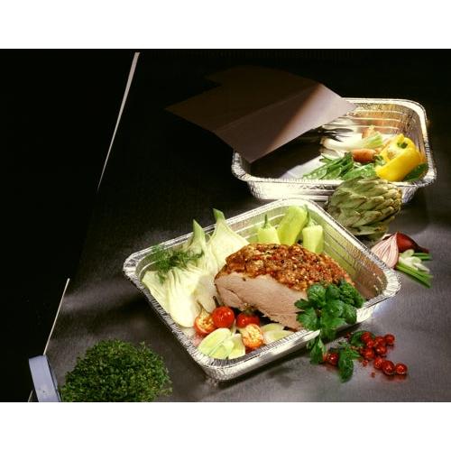 Starpak 3 Gastronorm-Behälter, Alu eckig 3,4 l 5 cm x 26,2 cm x 32,2 cm 1/2 | Schrumpffolie (3 Stück)