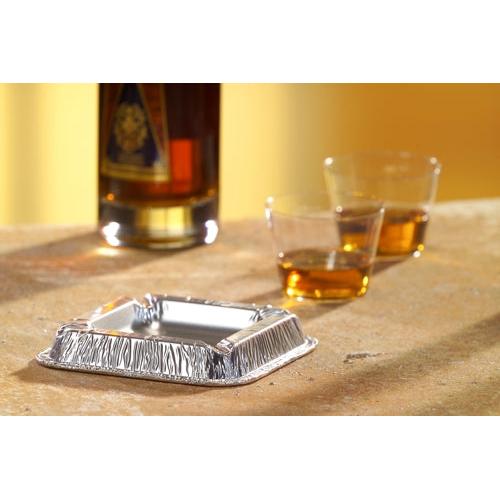 Starpak 10 Aschenbecher, Alu eckig 2,2 cm x 12,5 cm x 12,5 cm | Schrumpffolie (10 Stück)