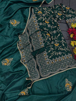 New Super Trending Embroidery cording work ready to wear saree with full koti