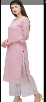 Pink Embroidered Georgette Kurta In Germany
