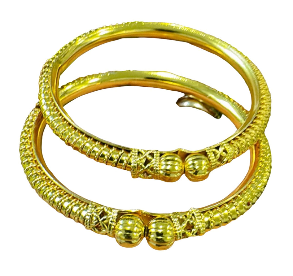 IMPRESSIVE TRADITIONAL GOLD Plated PIPE BANGLES(2 Pcs)