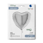 18"/Ø46cm Herz Folienballon Uni | Silber