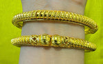 IMPRESSIVE TRADITIONAL GOLD Plated PIPE BANGLES(2 Pcs)