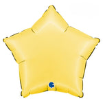 18"/Ø46cm Stern Folienballon Uni | Satin Banana Yellow