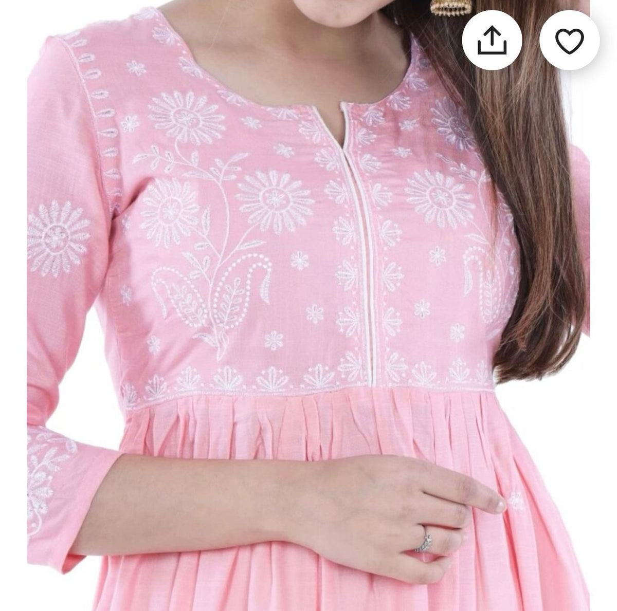 Embroidered Cotton Rayon Anarkali Kurta