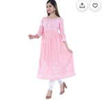 Embroidered Cotton Rayon Anarkali Kurta