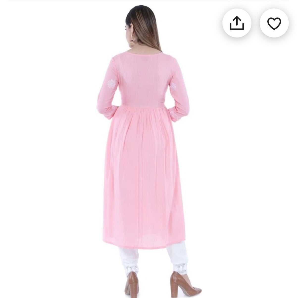 Embroidered Cotton Rayon Anarkali Kurta