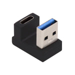 USB 3.1 Gen 2 U Turn 180° Adapter Typ C Buchse zu 3.0 Typ A Stecker in Schwarz | System-S