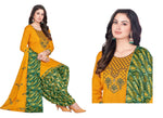 Women Printed Thread Work Pure Cotton Kurta with Patiala & With Dupatta