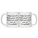Bedruckte Tasse mit Spruch Kaffee redet nicht
