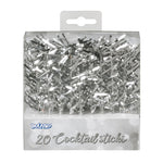 20 Cocktail-Spiesser - 10 cm Picker | Silber