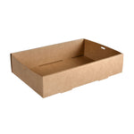 Catering-Tray Cardboard / PLA braun, Medium Braun Papier 359x252 | Packung (100 Stück)