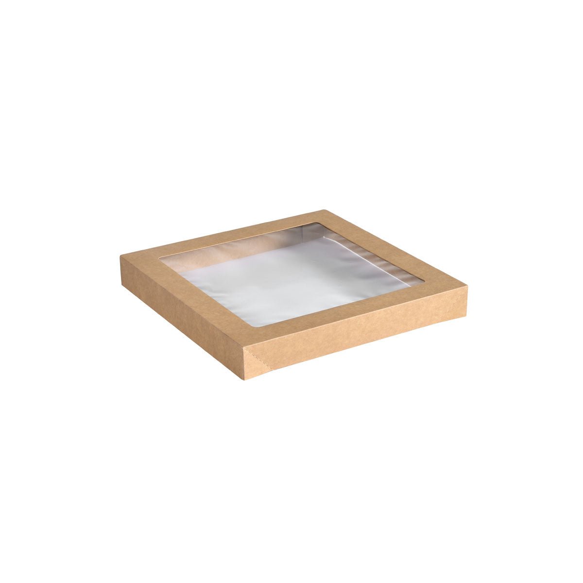 Catering-Deckel Cardboard / PLA braun, Small Braun Papier 229x228 | Packung (100 Stück)
