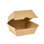 BioPak Clam Box Hamburger, Large Braun Karton FSC 125x125x80 | Packung (35 Stück)