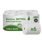 Hostess™ NATURA Rollenhandtücher - Rolle / Natur - 6 Rolls x 1 Sheet | Karton (6 Rollen)