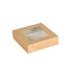 Viking Cube Deckel mit PLA Fenster Braun Karton/PLA 113x113x29 | Packung (300 Stück)