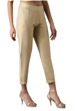 Golden Cream Fitted Pants In Germany
