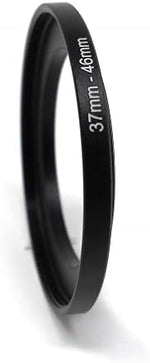 Objektiv Adapter 37 mm Gewinde zu 46 mm Step Up Ring in Schwarz für Filter | System-S