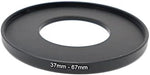Objektiv Adapter 37 mm Gewinde zu 67 mm Step Up Ring in Schwarz für Filter | System-S