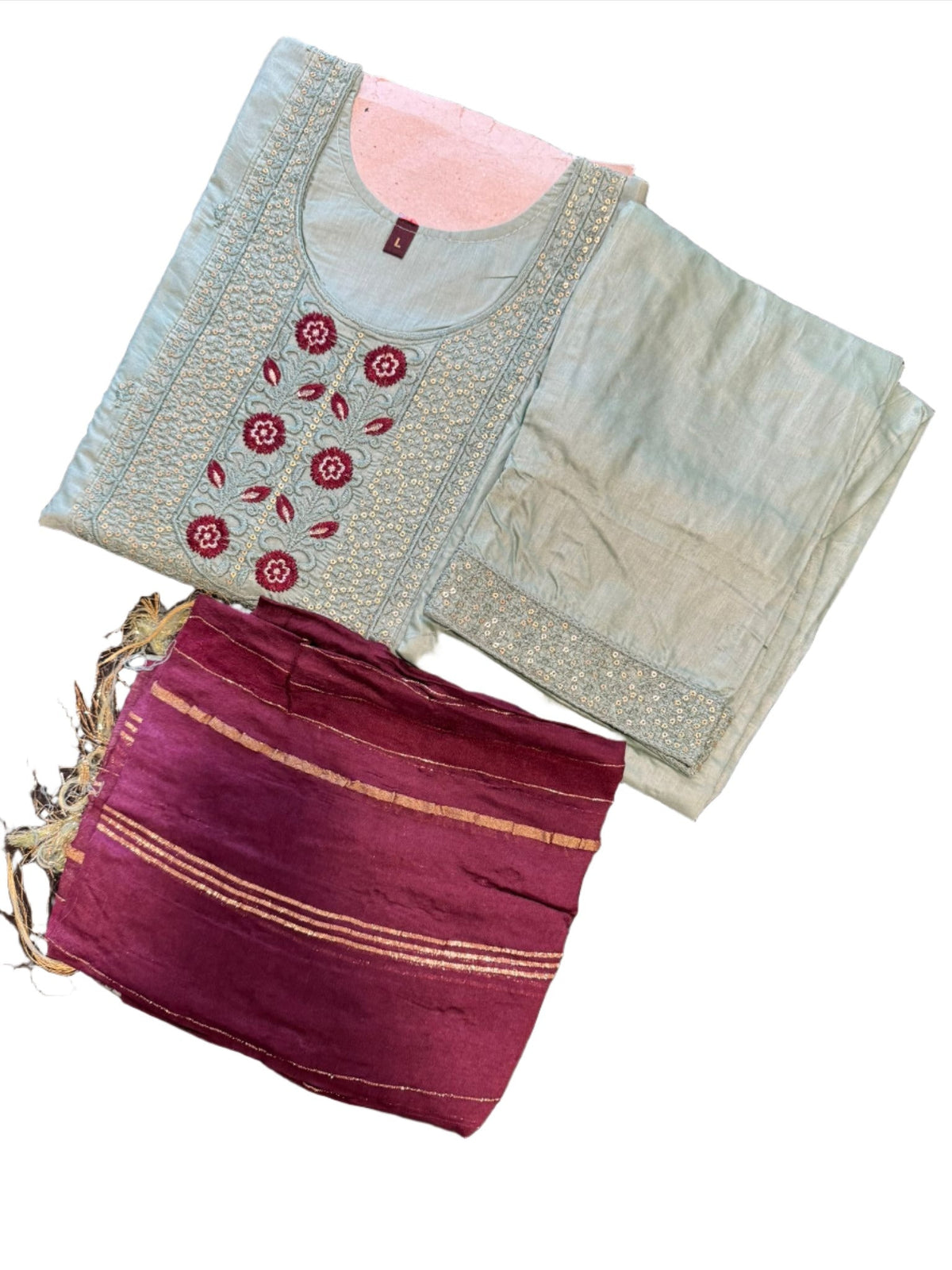 Embroidery Pant Suit Set