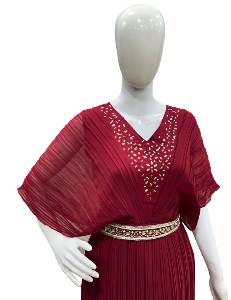 One piece gown with handwork