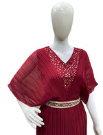 One piece gown with handwork