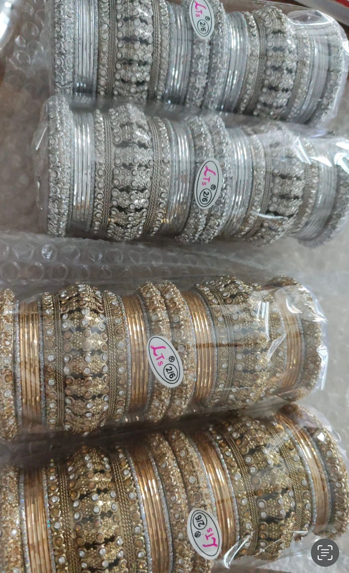 BRIDAL BANGLES SET WITH STONEWORK