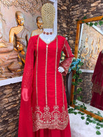 PARTY WEAR TOP AND SARARA. WITH FANCY DUPATTA WITH HEAVY EMBROIDERY WORK*