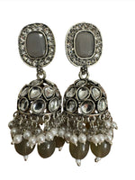 Antique Sliver Plated Kudan Jhumka Earrings.
