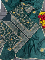 New Super Trending Embroidery cording work ready to wear saree with full koti
