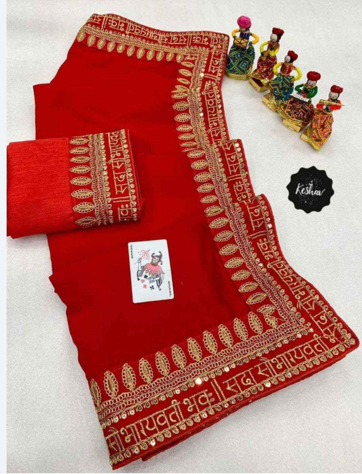 Embroidered Georgette Saree
