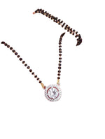 Stylish Pendant Necklace Black Beads Mangalsutra For Women With Extendable Chain