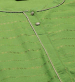 Women Green & Golden Striped Dobby Kurta