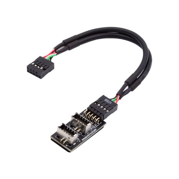 Front Panel Adapter 18 cm 2x USB 3.1 Typ E Buchse zu 2.0 9 Pin & 10 Pin Kabel | System-S