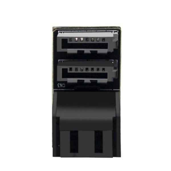 SATA Adapter 2x 7Pin Buchse zu 2x Stecker Kabel 90° für Mainboard SSD HDD | System-S