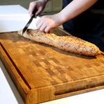 XXL Stirnholz Schneidebrett Eiche 60x40x4cm – Massives Hirnholzbrett & Hackblock