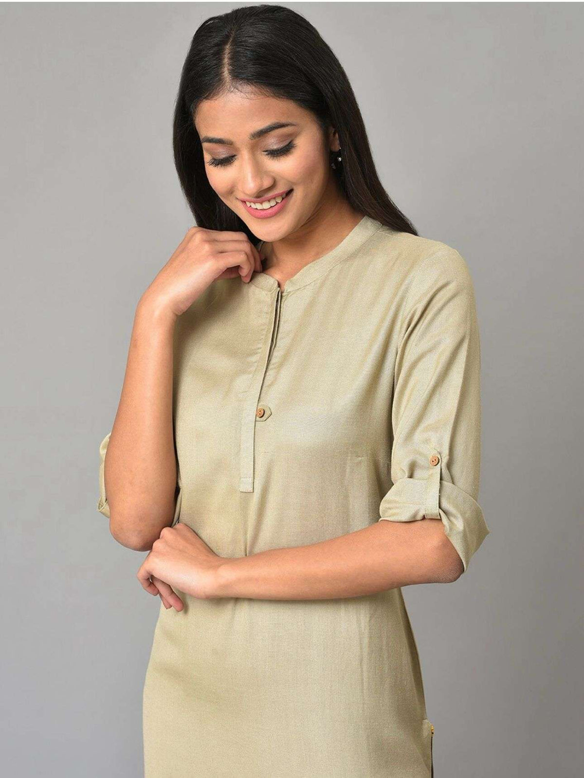 Mandarin Collar Straight Kurta