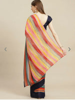 Multi Striped Pure Georgette Saree