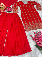 PARTY WEAR TOP AND SARARA. WITH FANCY DUPATTA WITH HEAVY EMBROIDERY WORK*