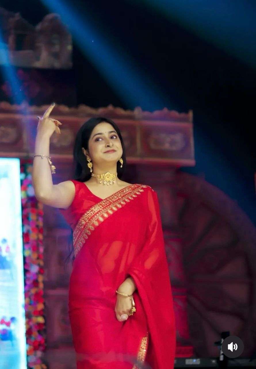 Embroidered Georgette Saree