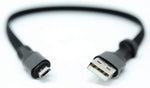 USB A Stecker zu Micro USB Stecker Kabel Flachkabel 32 cm in Schwarz | System-S