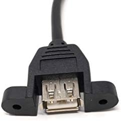USB Typ A (male) Kabel auf USB Typ A (female) Doppel Panel Mount Kabel 32cm | System-S