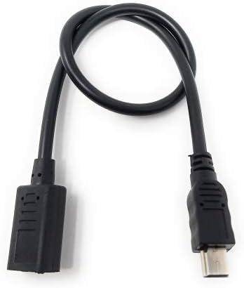 USB 3.1 Kabel 25 cm Typ C Buchse zu Mini B Stecker Adapter in Schwarz | System-S
