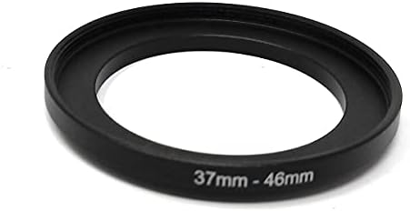 Objektiv Adapter 37 mm Gewinde zu 46 mm Step Up Ring in Schwarz für Filter | System-S
