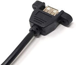 USB Typ A (male) Kabel auf USB Typ A (female) Doppel Panel Mount Kabel 32cm | System-S