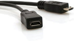 USB 2.0 Y Kabel 12 cm Typ A Buchse zu Micro Stecker + Buchse Adapter in Schwarz | System-S