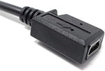 USB 2.0 Kabel 15 cm Micro B Stecker zu Mini B Buchse Adapter in Schwarz | System-S