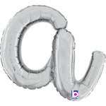 14"/Ø36cm Folienballon Buchstabe Skript Silber | A