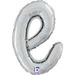 14"/Ø36cm Folienballon Buchstabe Skript Silber | E