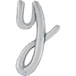 24"/Ø61cm Folienballon Buchstabe Skript Silber | Y